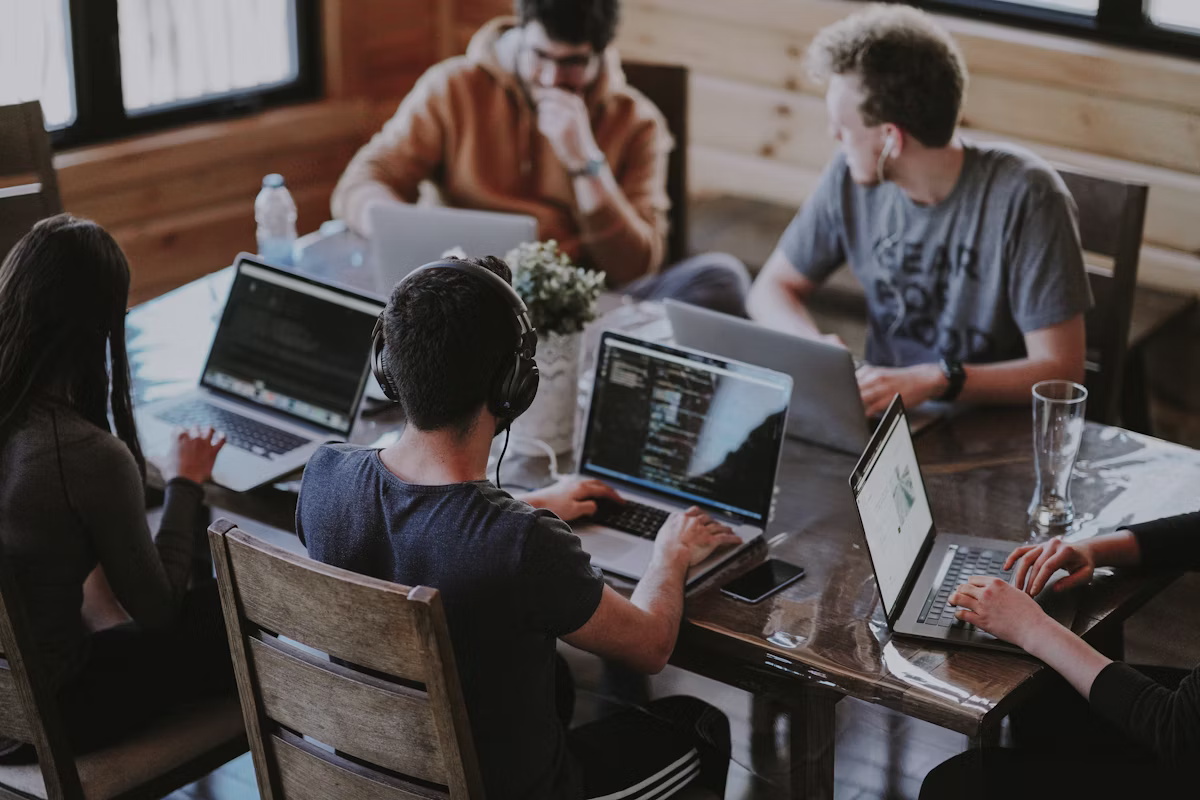 Team reviewing a live product